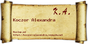 Koczor Alexandra névjegykártya
